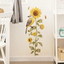 1張彩色手繪向日葵和鳥牆貼 - 彩色 - 查看 6