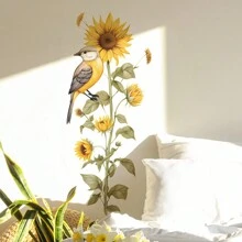 1張彩色手繪向日葵和鳥牆貼 - 彩色 - 查看 7