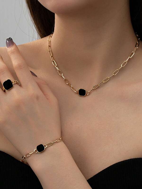 1 Fashionable Geometric Shaped Personalized Accessory Set