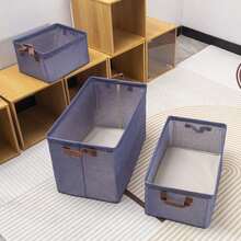 1個加厚可摺疊鋼架收納盒,陰離子布料,可攜式衣物組織者玩具分類筐 - 藏蓝色 - 查看 6