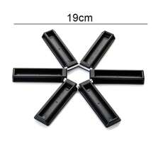 2入組abs鑄鐵隔熱墊,創意餐墊,可摺疊碗杯墊,家居廚房工具 - 黑色 - 查看 3