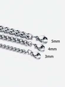 1 Vòng cổ lúa mì dành cho nam, Vòng cổ bằng thép không gỉ titan hình giỏ hoa, Phong cách Hip-Hop thời trang, Thích hợp để đeo hàng ngày và hẹn hò, Món quà tuyệt vời - Bạc - Xem 1