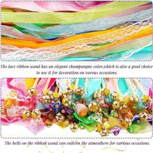 5入組帶有彩色絲綢仙女緞帶的緞帶棒,非常適合派對、生日、慶祝和節日,顏色隨機 - 彩色 - 查看 4