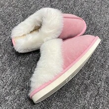 時尚、保暖、美觀的麂皮材質毛絨拖鞋
