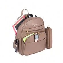 Women Functional Backpacks - 摩卡棕 - 查看 3