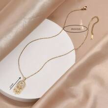 1條鍍金不銹鋼鏈,配有立方氧化鋯和貓眼夢網流蘇吊墜項鏈,適合女性、情侶、派對、街頭穿搭、日常穿搭、上下班使用