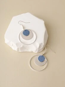 1 Paio Di Orecchini Eleganti Rotondi Blu Adatti Per L'uso Quotidiano