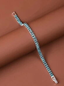 1入流行女式多彩鑽石手鍊，簡約個性細鏈手鍊 - 彩色 - 查看 5