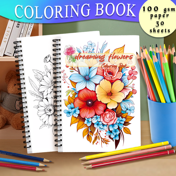 (Original Thickened Version, 30 Pages) Adult Anti-Stress Coloring Book - Spiral Binding, Suitable As A Gift For Friends And Family, Also Can Be Used As Painting Supplies, Returning To School/Starting School/Birthday Party Gifts Back To School,Mother's Day,Mom's Gift,Back To School,School Supplies