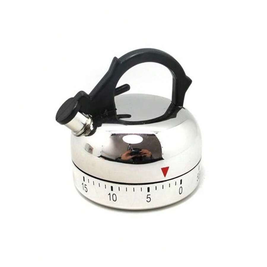 1pc 60 Minute Kitchen Timer Alarm Mechanical Teapot Shaped Timer Clock Counting Tools(6.0 X 5.8cm)