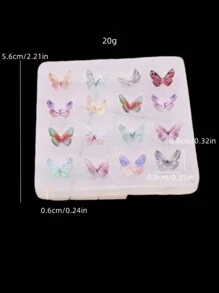 1入組迷你蝴蝶形矽膠模具,可用於黏土、樹脂、翻糖和蛋糕裝飾 - 白色 - 查看 2