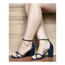 Women Heeled Sandals - Black - View 3