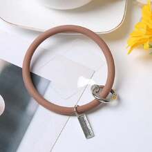 矽膠手環環形手鐲手機吊飾手機吊繩手機繫帶,適用於手機鑰匙扣防丟失手機繩 - 灰色 - 查看 10