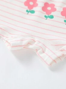 少女們的4入組甜美可愛卡通花紋印花短褲,四季皆宜