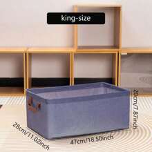 1個加厚可摺疊鋼架收納盒,陰離子布料,可攜式衣物組織者玩具分類筐 - 藏蓝色 - 查看 7