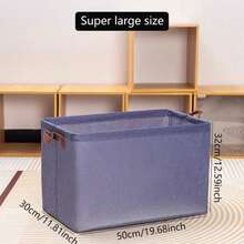 1個加厚可摺疊鋼架收納盒,陰離子布料,可攜式衣物組織者玩具分類筐 - 藏蓝色 - 查看 8