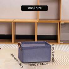 1個加厚可摺疊鋼架收納盒,陰離子布料,可攜式衣物組織者玩具分類筐 - 藏蓝色 - 查看 9