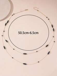 Dài Hàn Quốc Thời trang Áo len Vòng cổ dây  , 1 Miếng , Hoàn hảo Đối với Quần áo - màu đen - Xem 2