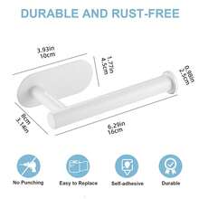 1 Miếng Thép không gỉ Hộp đựng khăn giấy , Hiện đại Chất rắn Khăn giấy Máy Phân phối Đối với Phòng tắm - trắng - Xem 3