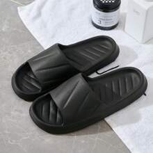 Fashion Simple Household Slippers, Indoor Slippers, Thick Bottom Guest Slippers, Comfortable Slippers - Black - View 2