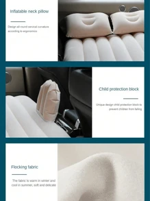 1入組汽車充氣旅行床,後座通用多功能沙發枕頭,戶外露營墊子坐墊 - 黑色 - 查看 4