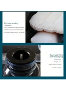 1入組汽車充氣旅行床,後座通用多功能沙發枕頭,戶外露營墊子坐墊 - 黑色 - 查看 3