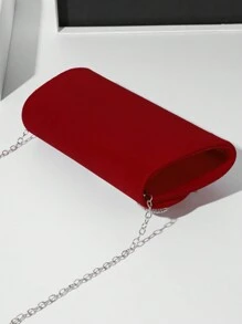 SIIZA Red Mini Hand Bag Sparkly Rhinestone Bow Decor Women Evening Bag With Chain For Party & Wedding, Perfect Valentine's Day Gift For Her, Best Valentine's Gift Choice Ever Valentines