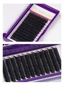 Shanel Premium Fox Cat Wimpern Fächer L N (M) Curl 8-15mm Bestseller 12 Reihen Gemischte Schale Kaschmir Volumen Klassische Wimpern Verlängerung Individuelle Wimpern Super Weiche Matte Schwarze Seide Wimpern Verlängerung Zubehör Für Schönheitssalon