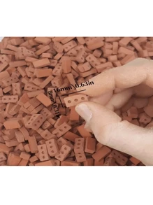 50pcs 1:16 Acacia Grove Realistic Mini Red Bricks - DIY Faux Brick Model, Compatible With Fairv Garden Architecture And Party Toy Creative Novel Building Blocks Toy - Red - View 8