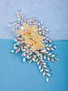 1 Stück luxuriöser, eleganter Kristall-Haarkamm-Accessoire, wunderschönes Braut-Hochzeit Haarschmuckgeschenk