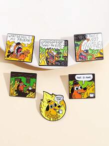 1 bucată This Is Fine Broșă drăguț smalț Pin desene animate Vopsea Insignă Accesorii pentru haine Fermec pentru geantă Artizanat Bijuterii pentru blugi Geantă Pălărie Guler Cămașă Cadouri de petrecere de Ziua Îndrăgostiților pentru bărbați și femei Dachshund Therian Ace drăguț Ace de rucsac