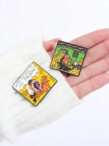 1 bucată This Is Fine Broșă drăguț smalț Pin desene animate Vopsea Insignă Accesorii pentru haine Fermec pentru geantă Artizanat Bijuterii pentru blugi Geantă Pălărie Guler Cămașă Cadouri de petrecere de Ziua Îndrăgostiților pentru bărbați și femei Dachshund Therian Ace drăguț Ace de rucsac