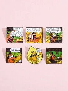 1 bucată This Is Fine Broșă drăguț smalț Pin desene animate Vopsea Insignă Accesorii pentru haine Fermec pentru geantă Artizanat Bijuterii pentru blugi Geantă Pălărie Guler Cămașă Cadouri de petrecere de Ziua Îndrăgostiților pentru bărbați și femei Dachshund Therian Ace drăguț Ace de rucsac