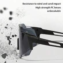 1 件装户外骑行眼镜，男女款，便携轻便防风日夜两用眼镜 - 黑色 - 查看 3