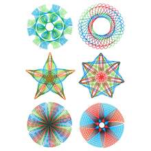 1 Set Juguete De Dibujo Spirograph Azul Con Plantillas De Pintura, Accesorios Multifuncionales Y Regla Geométrica, Juego De Herramientas De Dibujo Y Estuche De Almacenamiento Para Niños - Azul - Ver 6
