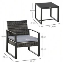 Desk And Chair Set - Grey - View 3