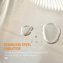 HOMCOM Wooden Kitchen Island On Wheels, Serving Cart Storage Trolley With Stainless Steel Top, Drawer, Side Handle And Rack - Black - View 7