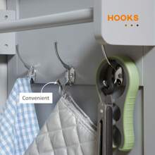 HOMCOM Rolling Kitchen Island On Wheels, Utility Serving Cart With Rubber Wood Top, Towel Rack, Hooks And Storage Drawers, Grey - Grey - View 8