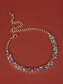 Vòng chân chuỗi trang trí rhinestone - Vàng - Xem 15