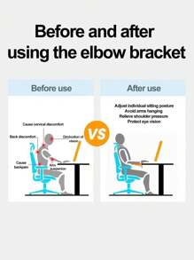 Computer Armrest, Adjustable Arm Rest For Desk And Ergonomic Wrist Rest Extender, Rotatable Mouse Pad Holder For Office, Table, Desk, Black - Black - View 7