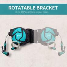 DURHAND 10m Garden Auto Hose Reel Wall Mounted Retractable 7 Patterns Spray Nozzle - Blue - View 6