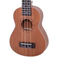 HOMCOM Ukelele 21 Pulgada Ukelele Soprano de Iniciación para Principiantes Ukelele Concierto Hawaiian Cuerdas Aquila de Nylon Material Madera 53x17,5x6,2 cm - Marrón - Ver 8