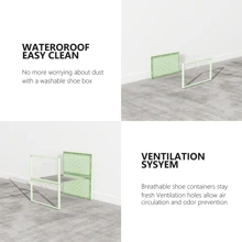 Pinkpum Large 12 Pack Shoe Storage Box, Clear Plastic Stackable Shoe Organizer For Closet, Space Saving Foldable Shoe Rack Shoe Container Bin Holder - Mint Green - View 5