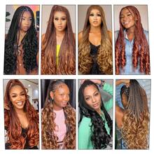 18/24/30 Inch 1 Pack French Curl 100g/Pack Fluffy Wavy Curl Pre-Stretched Yaki Curl Hair Extensions For Weaving (#1b/33/30), Halloween - Ombre - View 10