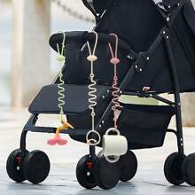 4PCS Baby Pacifier Chain With 4 Clips, Rugby Ball Design, Adjustable Silicone Pacifier Chain Or Teether Toy, Bottle Chain, Different Colors,  Silicone, , Suitable For High Chairs, Cribs, Baby Gifts , - Dusty Blue - View 4