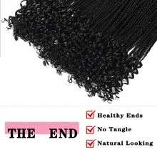 Crochet Box Braids Hair With Curly Ends 3 Packs Pre Looped Crochet Braids Goddess Box Braids Crochet Box Braid Hair(32 Inch,1B) - Black - View 5