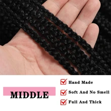 Crochet Box Braids Hair With Curly Ends 3 Packs Pre Looped Crochet Braids Goddess Box Braids Crochet Box Braid Hair(32 Inch,1B) - Black - View 7
