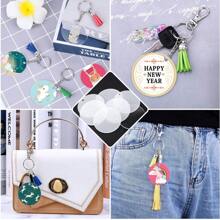100pcs Acrylic Keychain Blanks For Vinyl, Including 20pcs Clear Acrylic Blanks, 20pcs Tassels, 20pcs Key Rings And 40pcs Jump Rings For Diy Keychain Vinyl Craft - 100 Pieces - View 6
