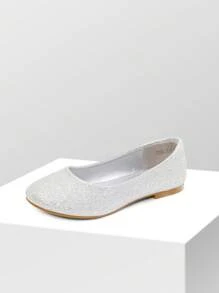 Girl'S Slip-On Mari Jane Ballerina Flat Shoes Back To School Shoes,Girls Fashionable Flat Shoes, Soft Sole Princess Shoes For Kids Students' Daily/Stage/Wedding/Dance Wear - Bạc - Xem 5