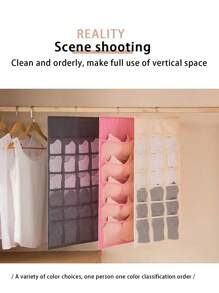 1 Miếng Vải không dệt Chất vải Túi bảo quản đồ lót Với Tính hai mặt Đồ trang trí treo Thiết kế , Hoàn hảo Đối với Vớ , Bras Và Khác Nhỏ bé , Lý tưởng Đối với Nhà  Và Ký túc xá Sử dụng - Màu be - Xem 4